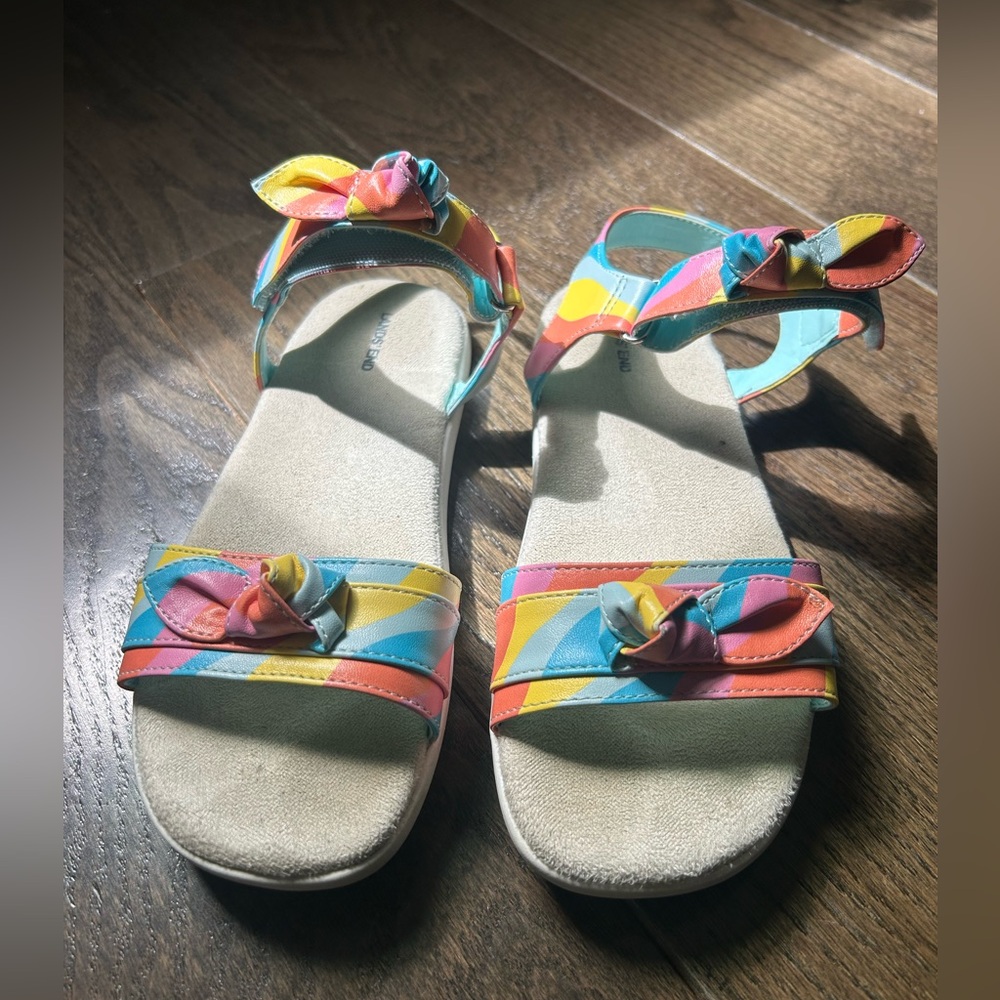 Lands' End Yellow, Orange, and Blue Sandals with Vibrant Straps